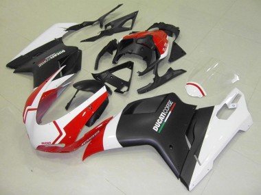 Carenado Ducati 848 1098 1198 07-14 - Negro Mate Blanco Rojo