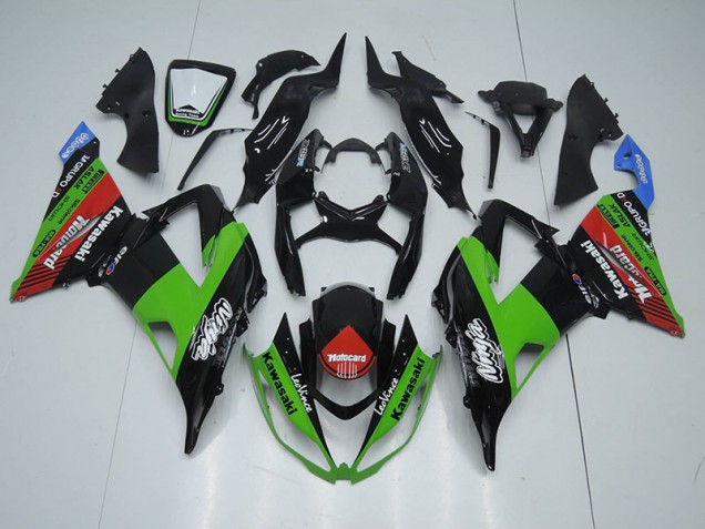 Carenado Kawasaki ZX6R 13-18 - Negro Verde Rojacard