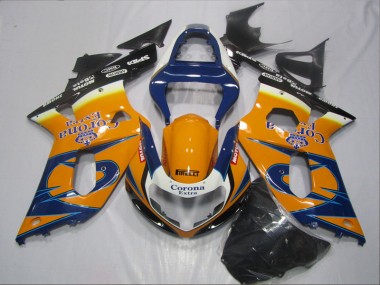 Carenado Suzuki GSXR 600 K1 K2 K3 01-03 - Azul Naranja Corona Extra