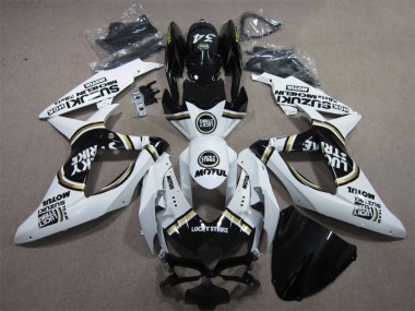 Carenado Suzuki GSXR 600 K8 08-10 - Blanco Lucky Strike Negro Motul