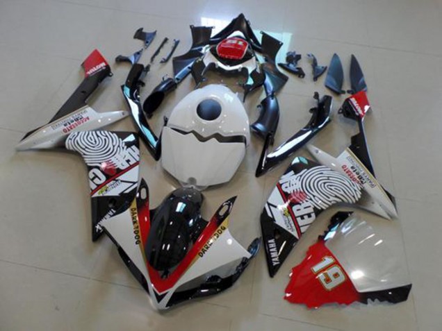 Carenado Yamaha R1 07-08 - Negro Blanco Rojo