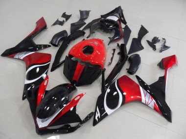 Carenado Yamaha R1 07-08 - Negro Rojo Brillante